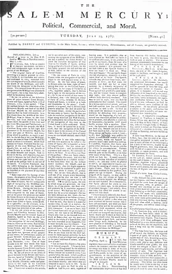 The Salem Mercury: Political, Commercial, and Moral