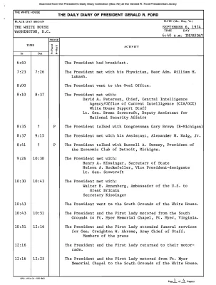 President Gerald R. Ford's Daily Diary, September 06, 1974