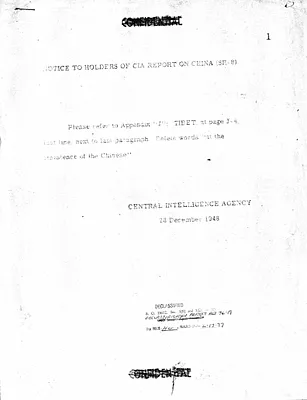 Memorandum, Notice to Holders of Central Intelligence Agency Report on China (SR-8)