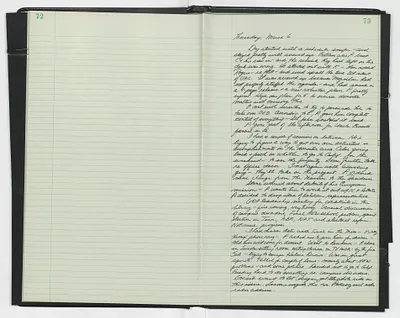 Handwritten journal entry for March 6, 1969