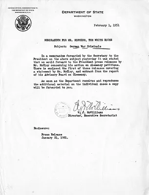 Memorandum from W. J. McWilliams to William J. Hopkins