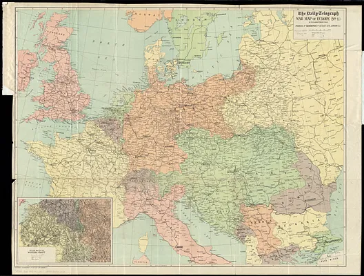 The Daily Telegraph war map of Europe (no. 1)
