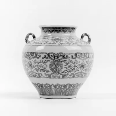 Handled Jar with Banded Designs