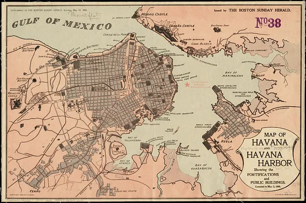 Map of Havana and Havana Harbor showing the fortifications and public buildings