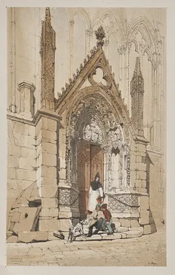 Picturesque Architecture in Paris, Ghent, Antwerp, Rouen:  Porte Rouge, Nôtre Dame, Paris