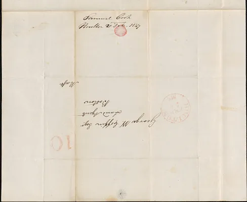 Samuel Cook to George Coffin, 20 February 1847