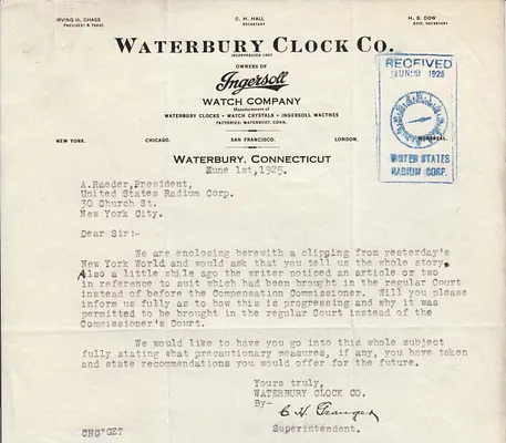 Letters Received to A. Roeder, June 1, 1925