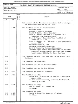President Gerald R. Ford's Daily Diary, May 13, 1976