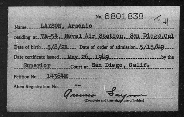 Layson, Arsenio - 1949