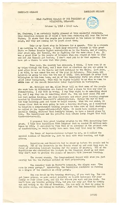 Press Release, Speech of President Harry S. Truman, Wilmington, Delaware