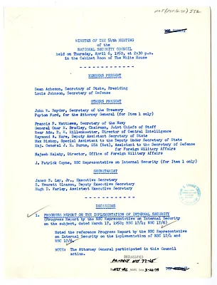 Minutes for the Fifty-Fourth Meeting of the National Security Council