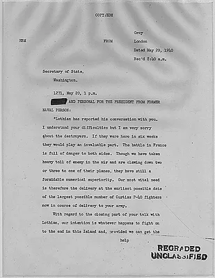 Winston Churchill to Franklin D. Roosevelt