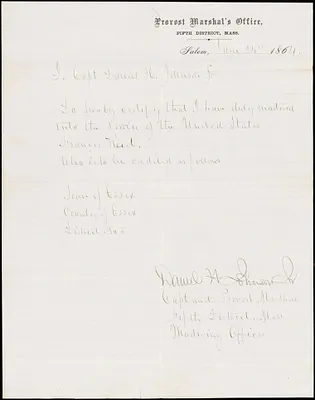 Civil War enlistment paper