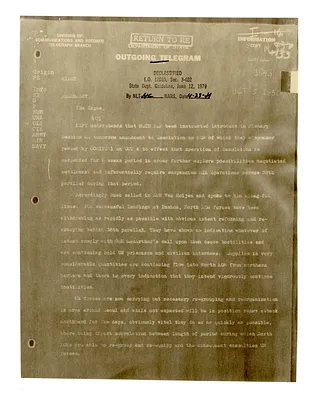 Telegram from Acting Secretary of State James Webb