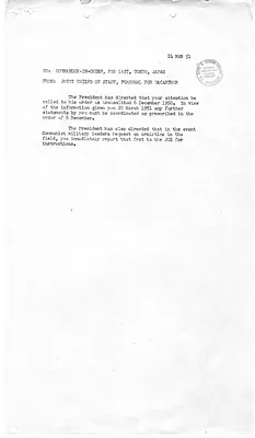 Message from the Joint Chiefs of Staff to General Douglas MacArthur, with Related Material