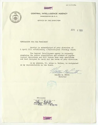 Memorandum from Walter Bedell Smith to President Harry S. Truman