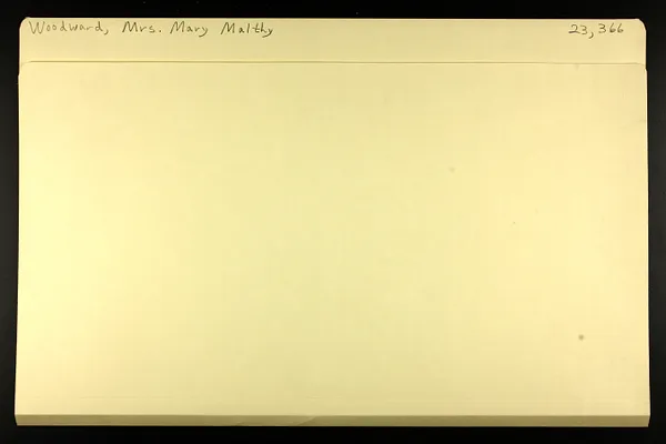 Woodward, Mrs. Mary Malthy