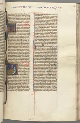 Fol. 194r, Judith, historiated initial A, Judith beheading Holofernes