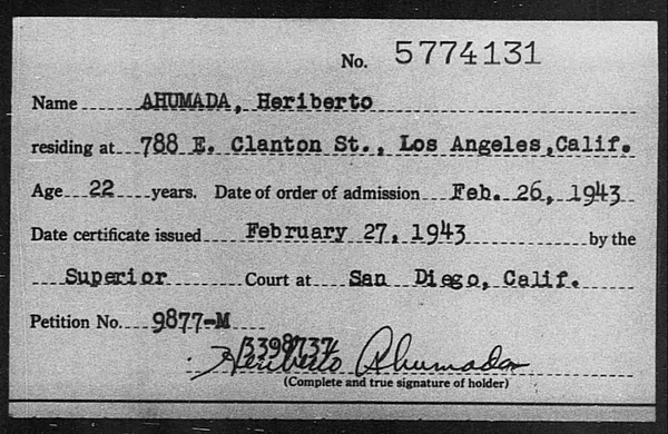 Ahumada, Heriberto - 1943