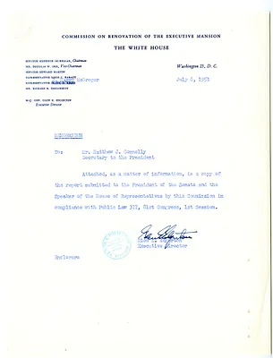 Memorandum from Major General Glen Edgerton to Matthew Connelly, with Attachment