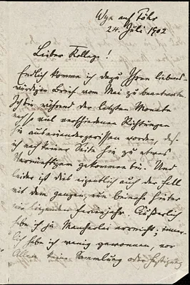Francke, Kuno, 1855-1930 autograph letter signed to Hugo Münsterberg, Wky auf Föhr, 24 July 1902