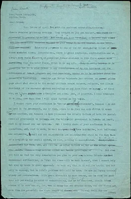 Bartolomeo Vanzetti typed letter (copy) to Maude Pettyjohn, 10 April 1925 ; Bartolomeo Vanzetti typed letter (copy) to Maude Pettyjohn, [Charlestown], 18 November 1925