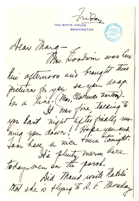 Letter from Bess W. Truman to Margaret Truman