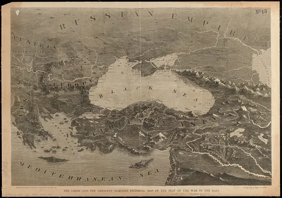 The cross and the crescent--Harper's pictorial map of the seat of the war in the east