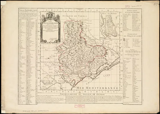 Carte du Diocese de Beziers