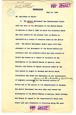 Translation of Memorandum from Ambassador Alexander Panyushkin to Secretary of State George C. Marshall