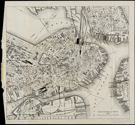 Steam railroads in Boston 1888