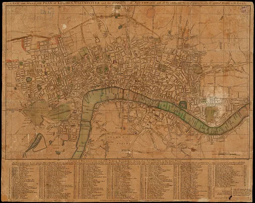 A new and accurate plan of London, Westminster and the Borough of Southwark, with all the additional streets, squares, &c