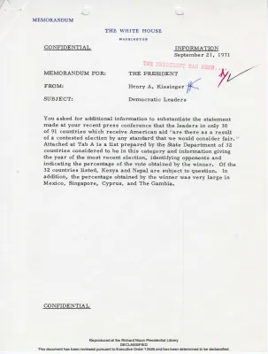 US ASSISTANCE TO NON-DEMOCRATIC LEADERS