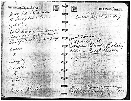 Lyndon Johnson's 1953 Desk Diary, beginning 9/30/1953