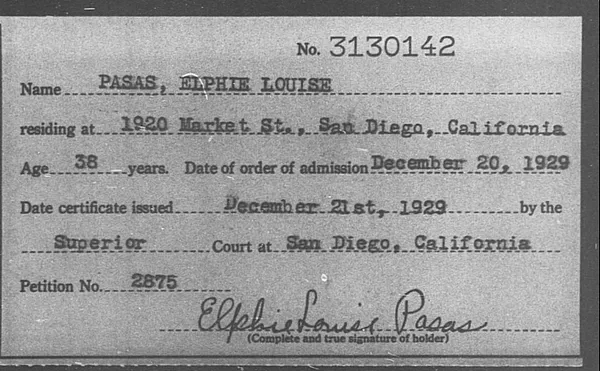 Pasas, Elphie Louise - 1929