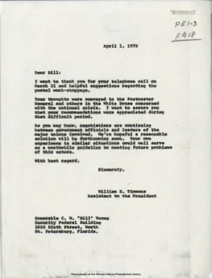 GEN FG 18 Post Office Department 4-1-70 - 8-31-70