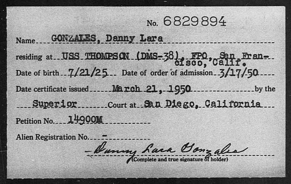 Gonzales, Danny Lara - 1950
