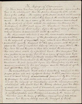 "The Refuge of Oppression," from David S. Grandin to Maria Weston Chapman