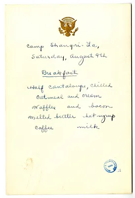 Camp Shangri-La Breakfast Menu