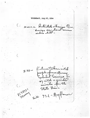 Lyndon Johnson's 1954 Desk Diary I, beginning 7/27/1954
