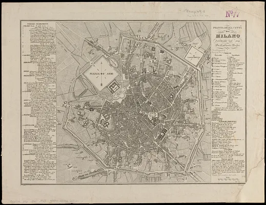Pianta della cittá di Milano