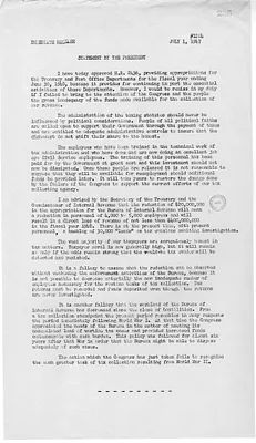 Press Release, Statement by the President