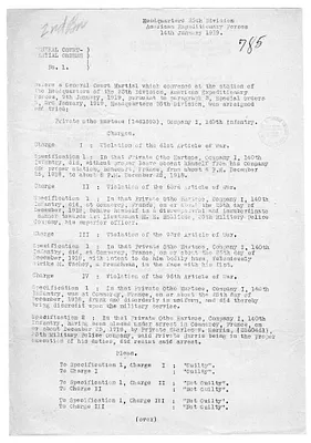 General Court-Martial Orders Number 1 from Colonel H. S. Hawkins