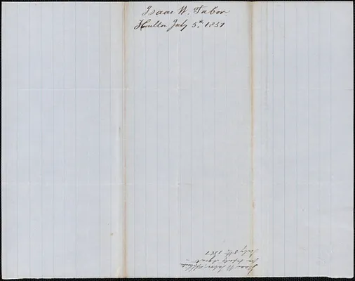 Isaac W. Tabor to George Coffin, 5 July 1851