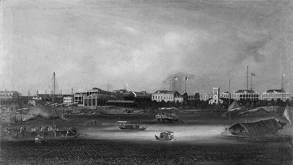 View of the Hongs of Canton