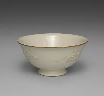 Bowl from Dining Set with Plum Blossoms and Cracked-Ice