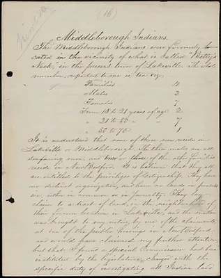 Report- Middleborough Indians