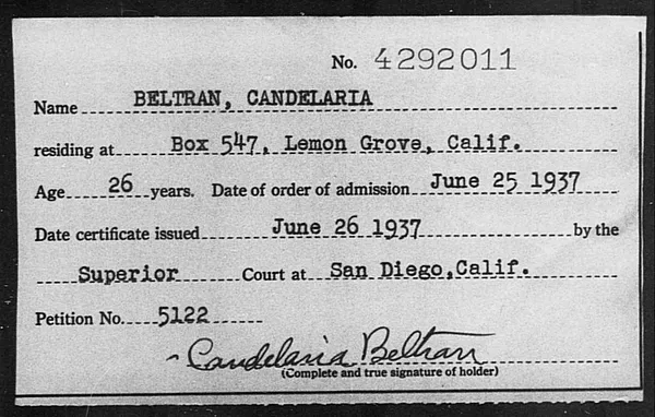 Beltran, Candelaria - 1937