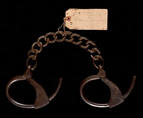 Leg shackles from Lenox jail
