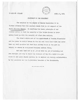 White House Press Release, Statement by President Harry S. Truman
